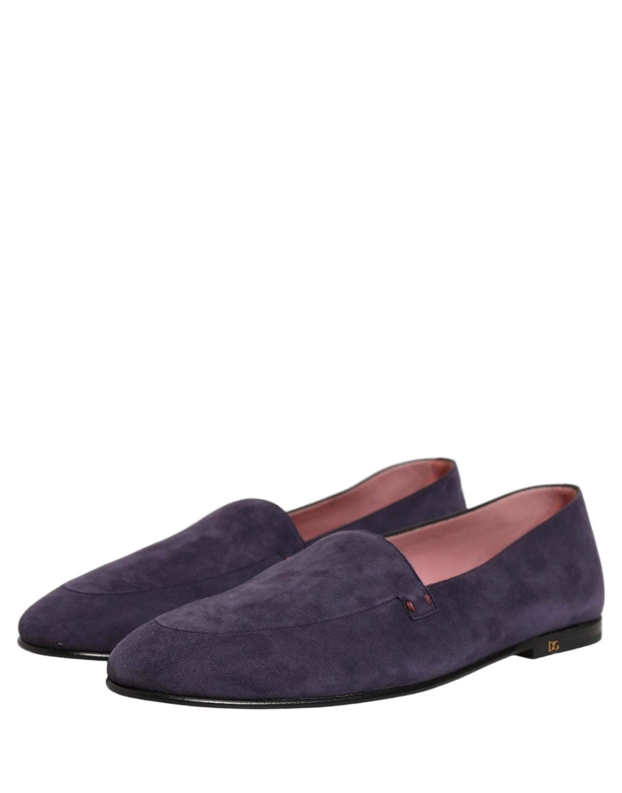 Dolce & Gabbana Violet Velvet Slip On Men Flats Loafers Shoes - EU44/US11