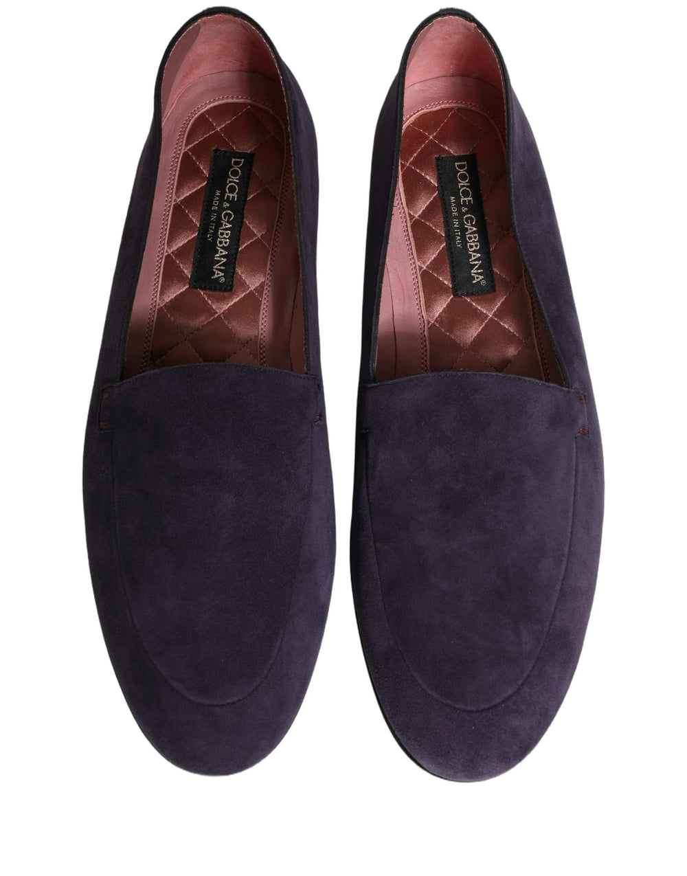 Dolce & Gabbana Violet Velvet Slip On Men Flats Loafers Shoes - EU44/US11