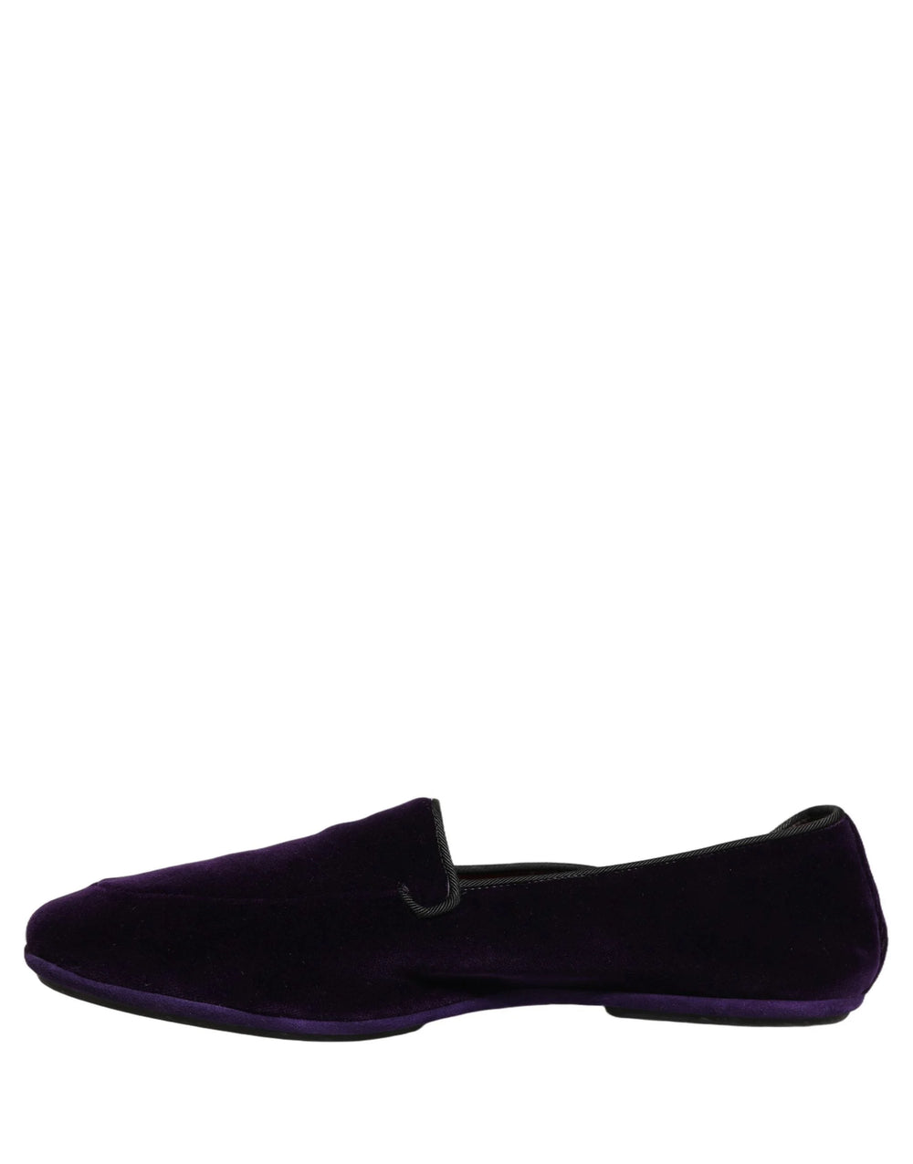 Dolce & Gabbana Violet Velvet Slip On Men Flats Loafers Shoes - EU43/US10