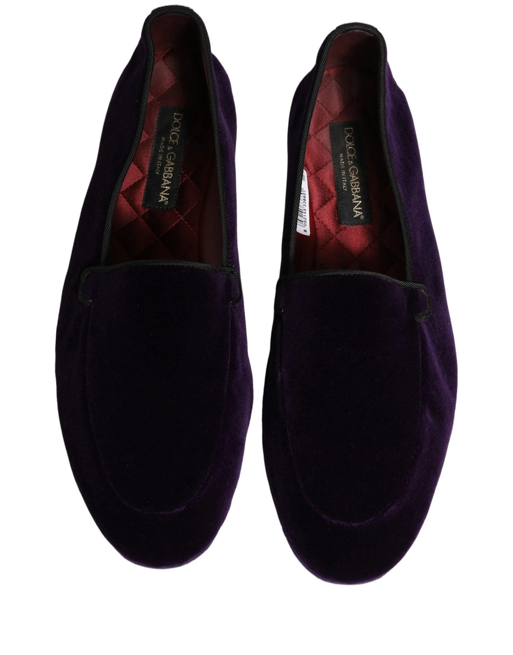 Dolce & Gabbana Violet Velvet Slip On Men Flats Loafers Shoes - EU43/US10