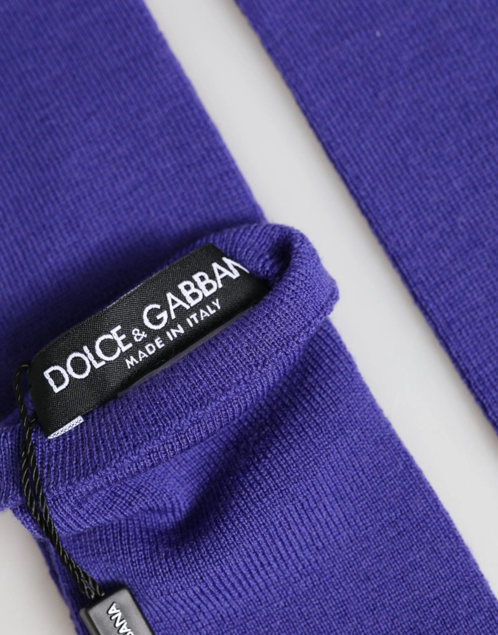 Dolce & Gabbana Violet Wool Fingerless Elbow Length Mitten Gloves - One Size