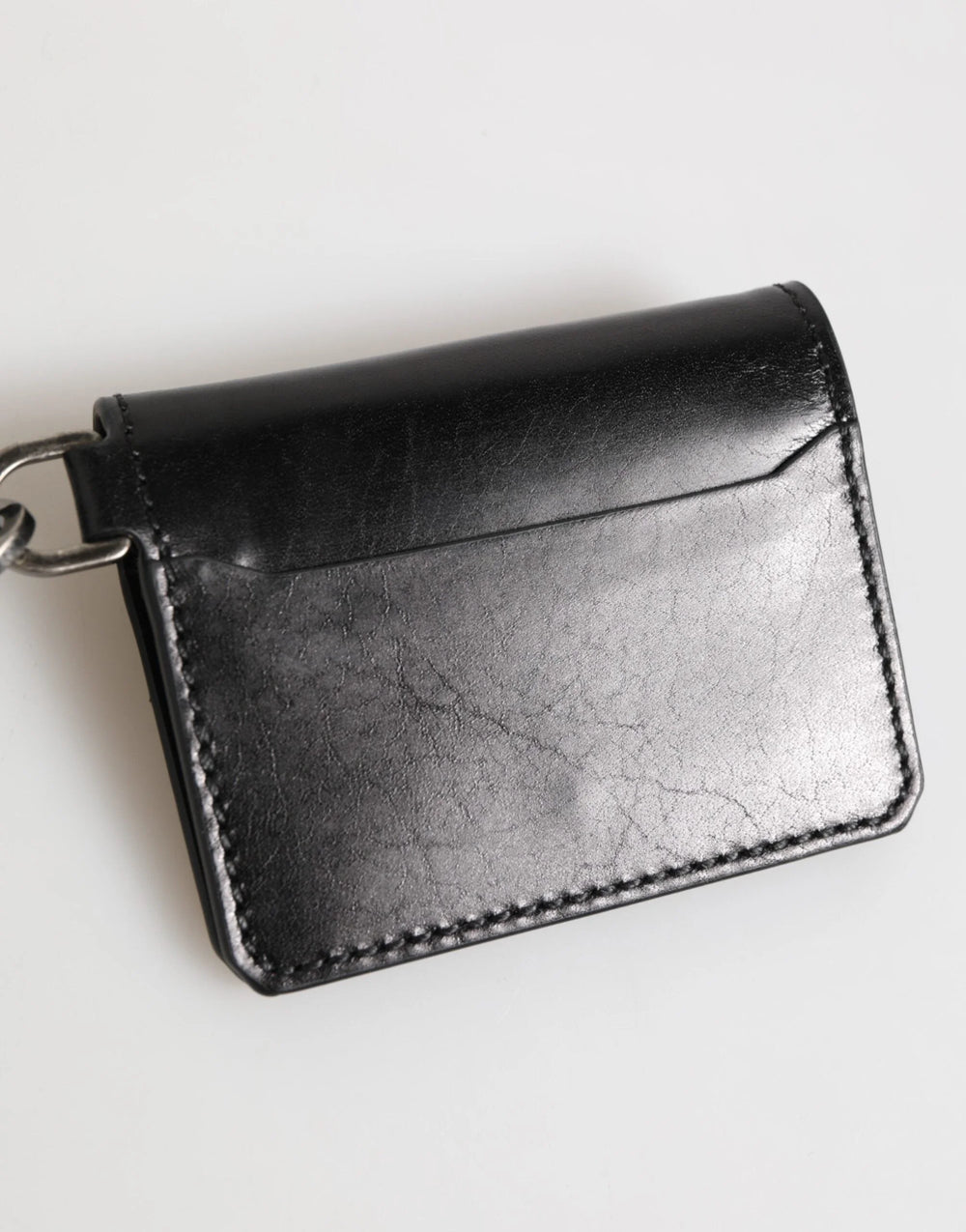 Dolce & Gabbana Wallet Black Leather Logo Embossed Key Chain Card Holder Wallet - Wallets