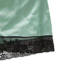 Dolce & Gabbana Water Green Satin Black Lace Trim Underwear - IT3 | M - Boyshorts