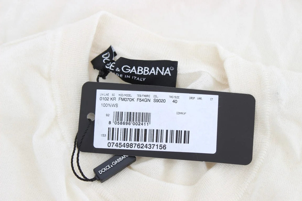 Dolce & Gabbana White 100% Cashmere Sweater - IT40|S - Sweaters