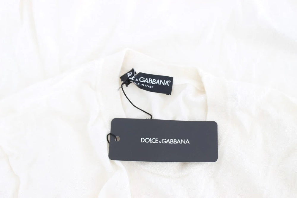 Dolce & Gabbana White 100% Cashmere Sweater - IT40|S - Sweaters