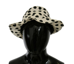 Dolce & Gabbana White 100% Cotton Polka Dot Design Trilby Hat - 60 cm|XL - Trilbies