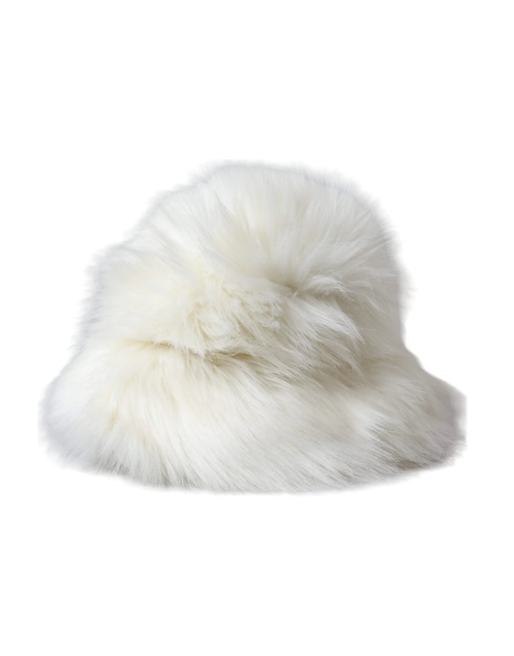 Dolce & Gabbana White Acrylic Fur Womens Bucket Hat - 59 cm|L