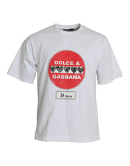 Dolce & Gabbana White Amor Heart Cotton Crewneck Short Sleeve T-shirt - S - T-Shirts