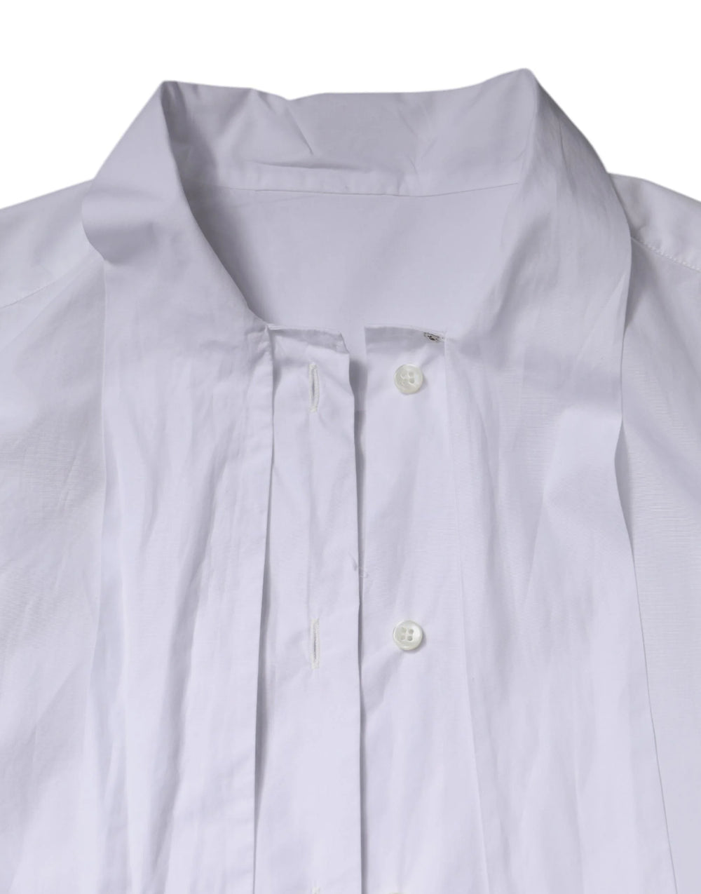 Dolce & Gabbana White Ascot Collar Long Sleeve Blouse Top - IT38 | XS - Blouses