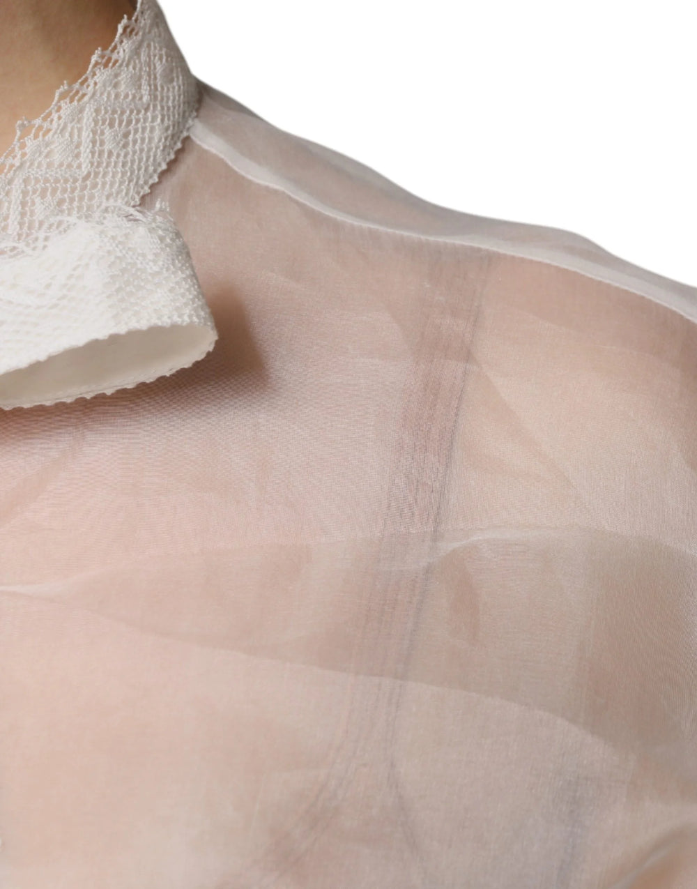 Dolce & Gabbana White Ascot Collar Long Sleeves Blouse Top - IT42|M - Blouses