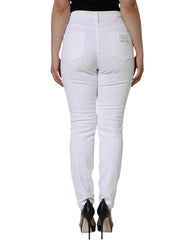 Dolce & Gabbana White AUDREY Cotton Logo Skinny Denim Jeans - IT44 | L - Jeans
