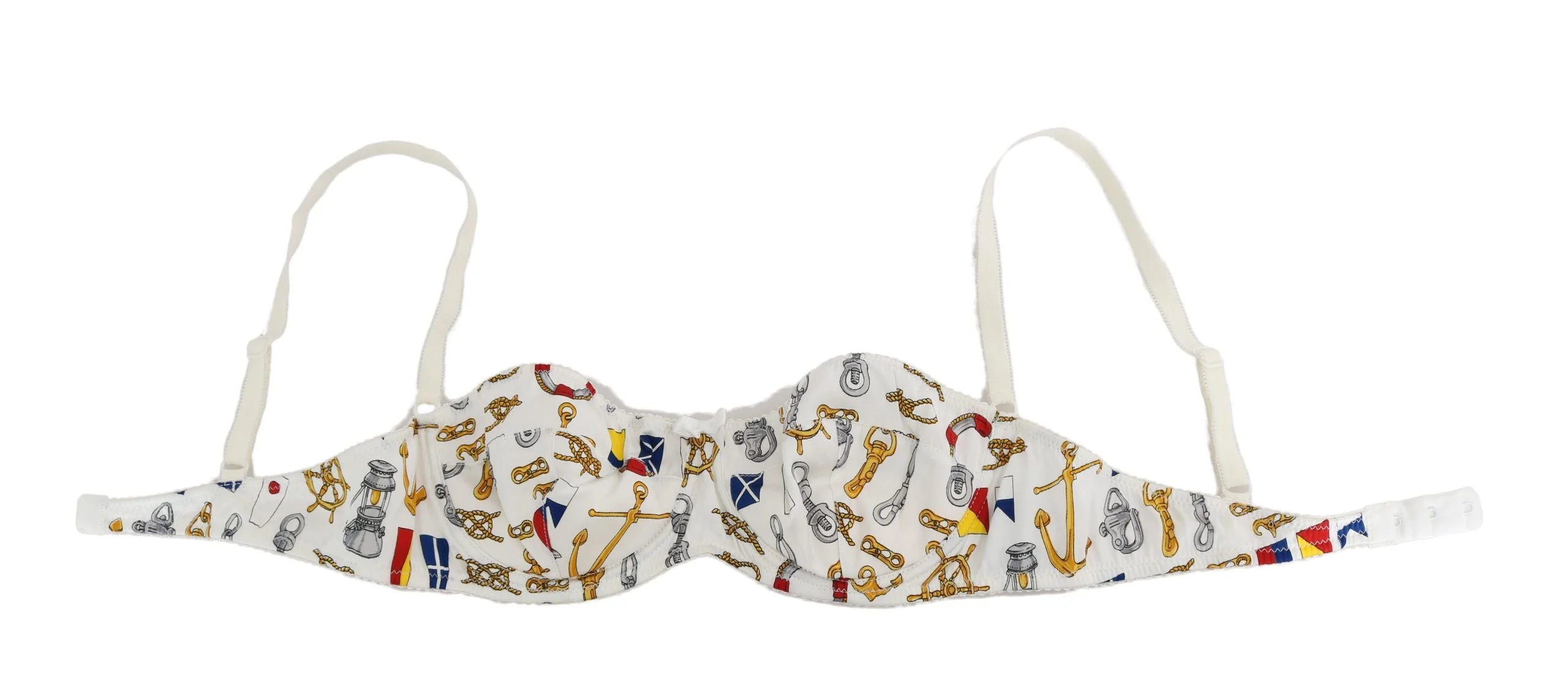Dolce & Gabbana White Balconcino Sailor Print Underwear - IT3 | M - Bras