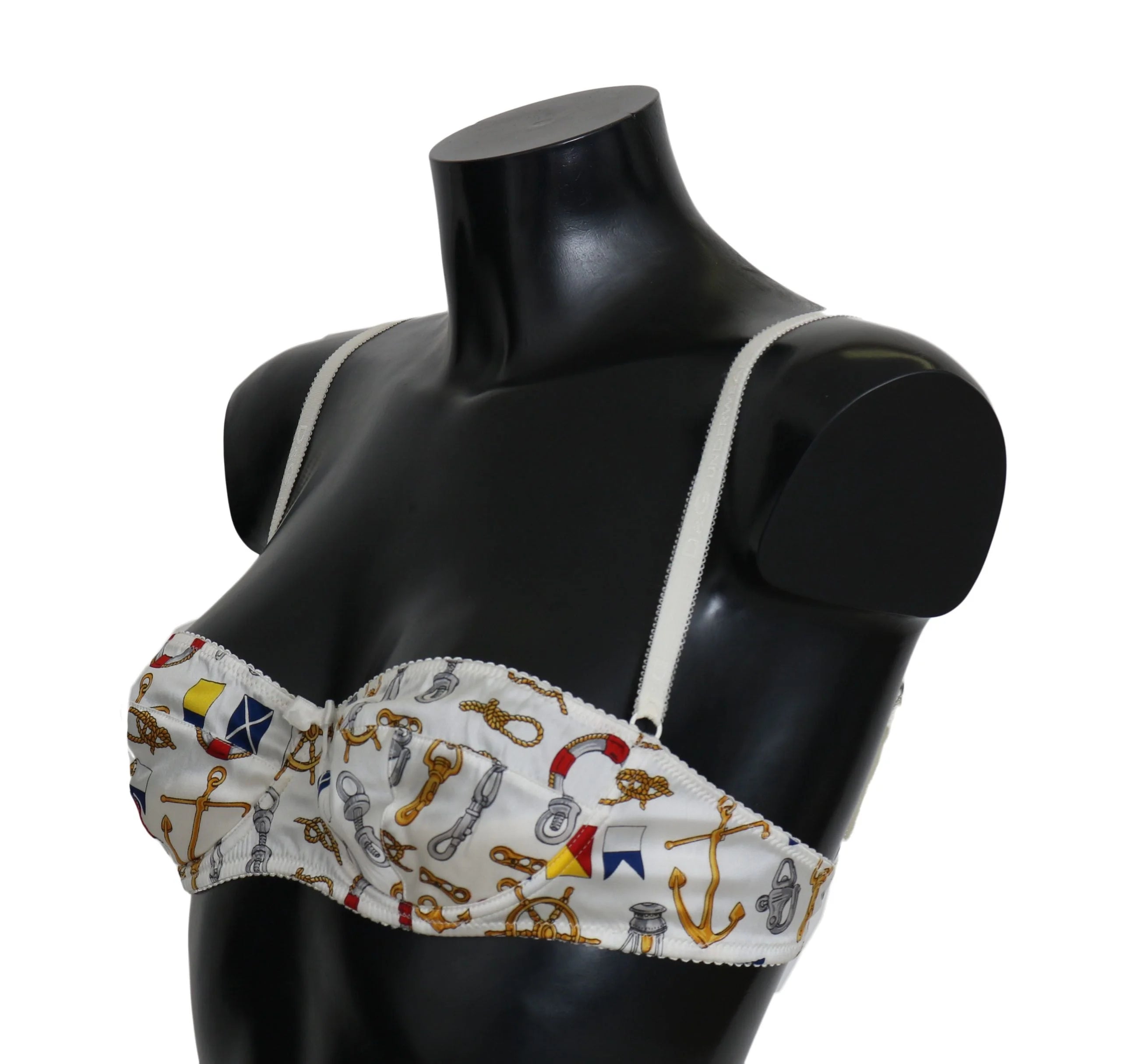 Dolce & Gabbana White Balconcino Sailor Print Underwear - IT3 | M - Bras