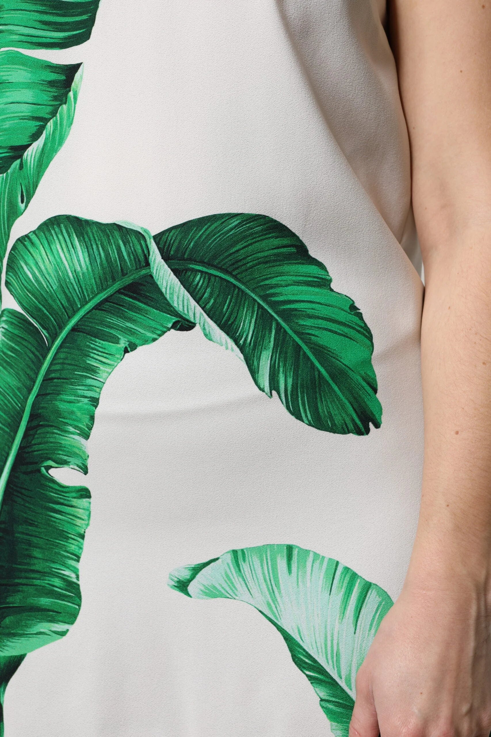 Dolce & Gabbana White Banana Leaf Print Round Neck Tank Top - IT40|S - Tank Tops