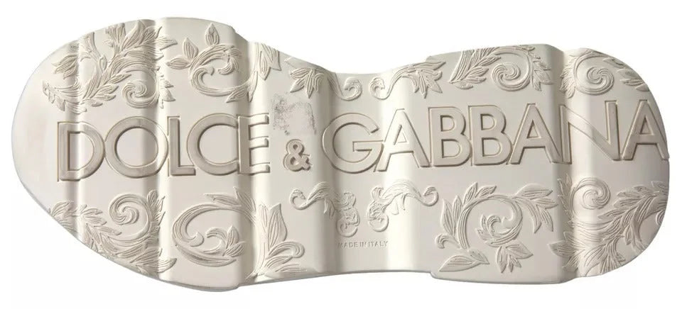 Dolce & Gabbana White Beige Leather Sport DAYMASTER Shoes Sneakers - EU39.5/US6.5 - Sneakers