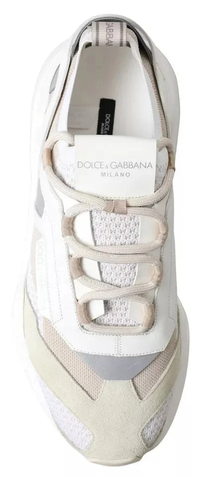 Dolce & Gabbana White Beige Leather Sport DAYMASTER Shoes Sneakers - EU39.5/US6.5 - Sneakers