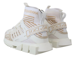 Dolce & Gabbana White Beige Sorrento Sneakers Shoes - EU39/US6 - Sneakers
