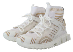 Dolce & Gabbana White Beige Sorrento Sneakers Shoes - EU39/US6 - Sneakers
