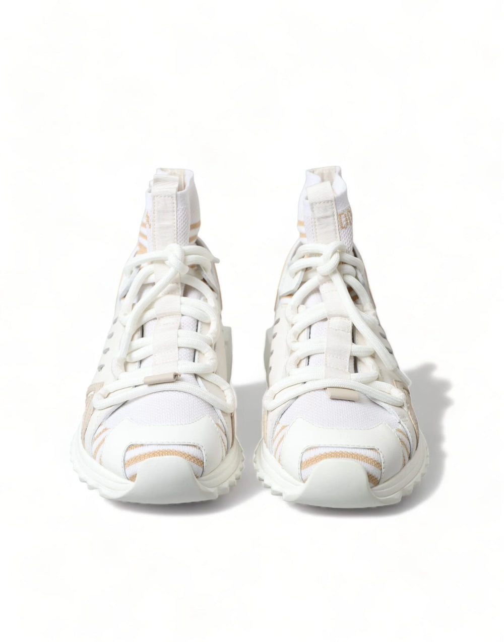 Dolce & Gabbana White Beige Sorrento Socks Sneakers Shoes - EU37/US6.5