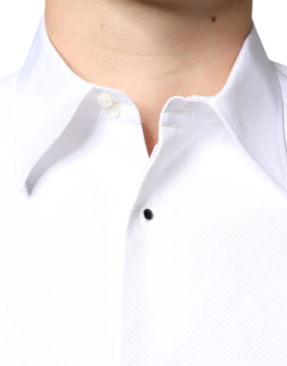 Dolce & Gabbana White Bib Cotton Poplin Formal Dress Shirt - IT39 | S - Shirts