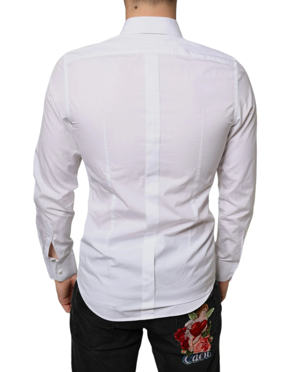 Dolce & Gabbana White Bib Cotton Poplin Formal Dress Shirt - IT39 | S - Shirts