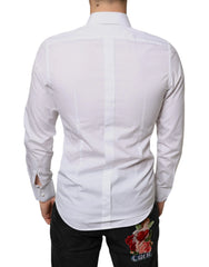Dolce & Gabbana White Bib Cotton Poplin Formal Dress Shirt - IT39 | S - Shirts