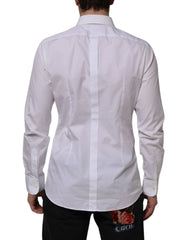 Dolce & Gabbana White Bib Cotton Poplin GOLD Formal Shirt - IT37 | XS - Shirts