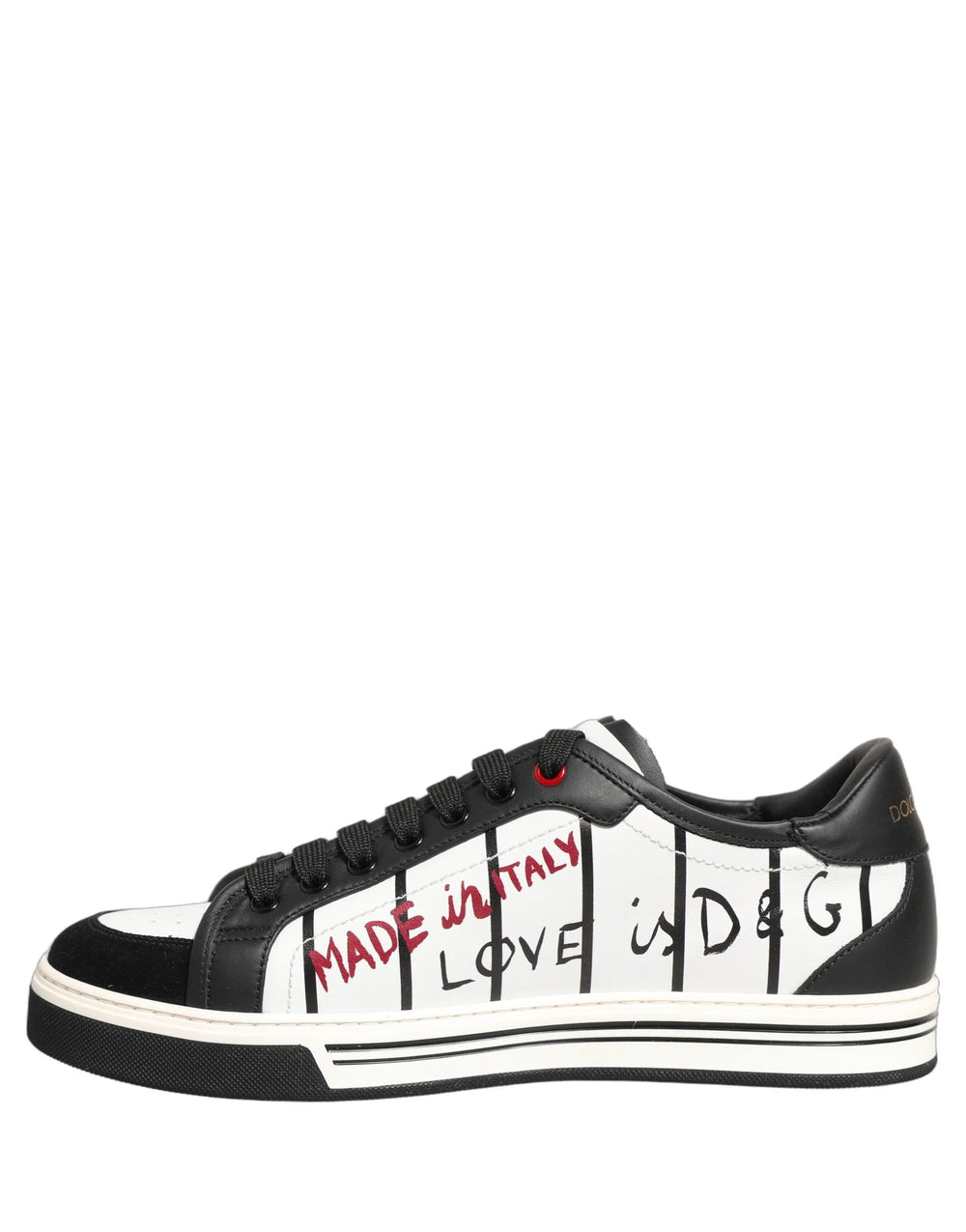 Zapatillas deportivas bajas Dolce & Gabbana, logo DG King Patch, blanco y negro