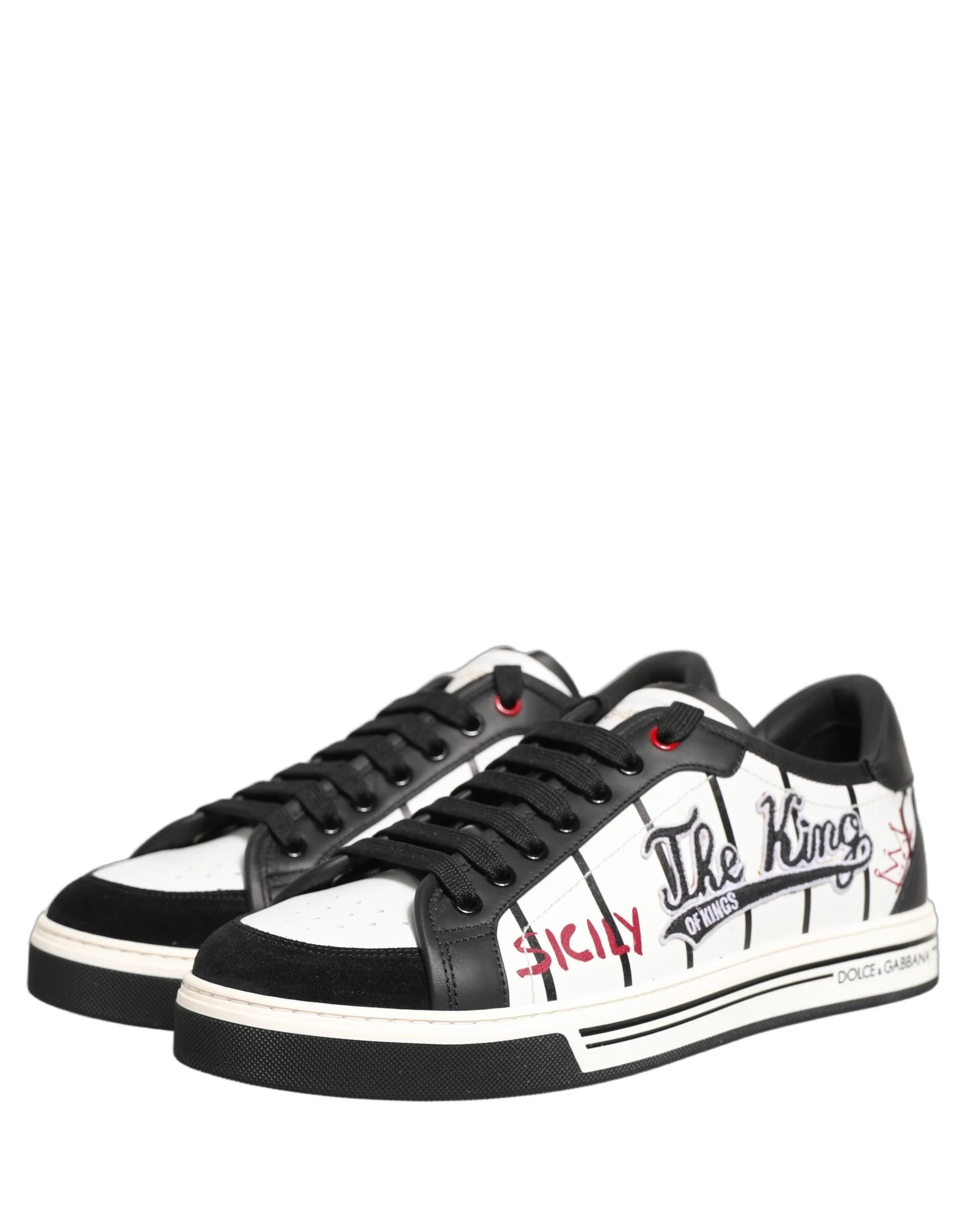 Zapatillas deportivas bajas Dolce & Gabbana, logo DG King Patch, blanco y negro