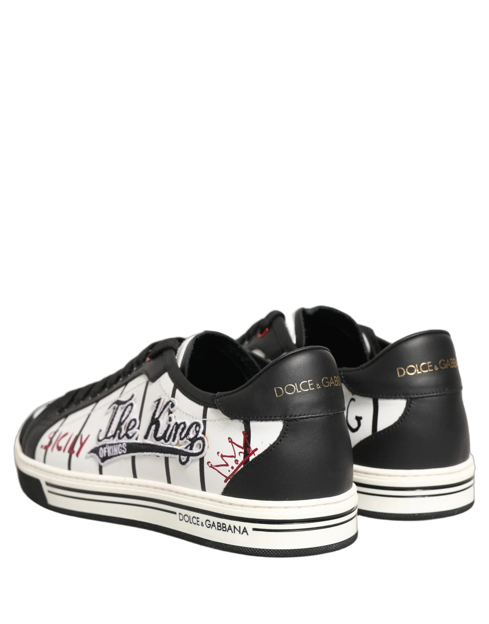 Zapatillas deportivas bajas Dolce & Gabbana, logo DG King Patch, blanco y negro
