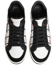 Rear view of Dolce & Gabbana low-top shoes highlighting the black heel tab and precise Italian leather craftsmanship.