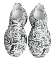 Dolce & Gabbana White Black Graffiti Daymaster Sneakers Shoes - EU44/US11 - Sneakers