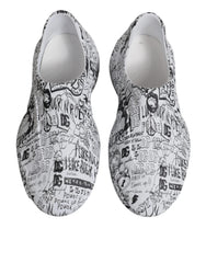 Dolce & Gabbana White Black Graffiti Daymaster Sneakers Shoes - Sneakers
