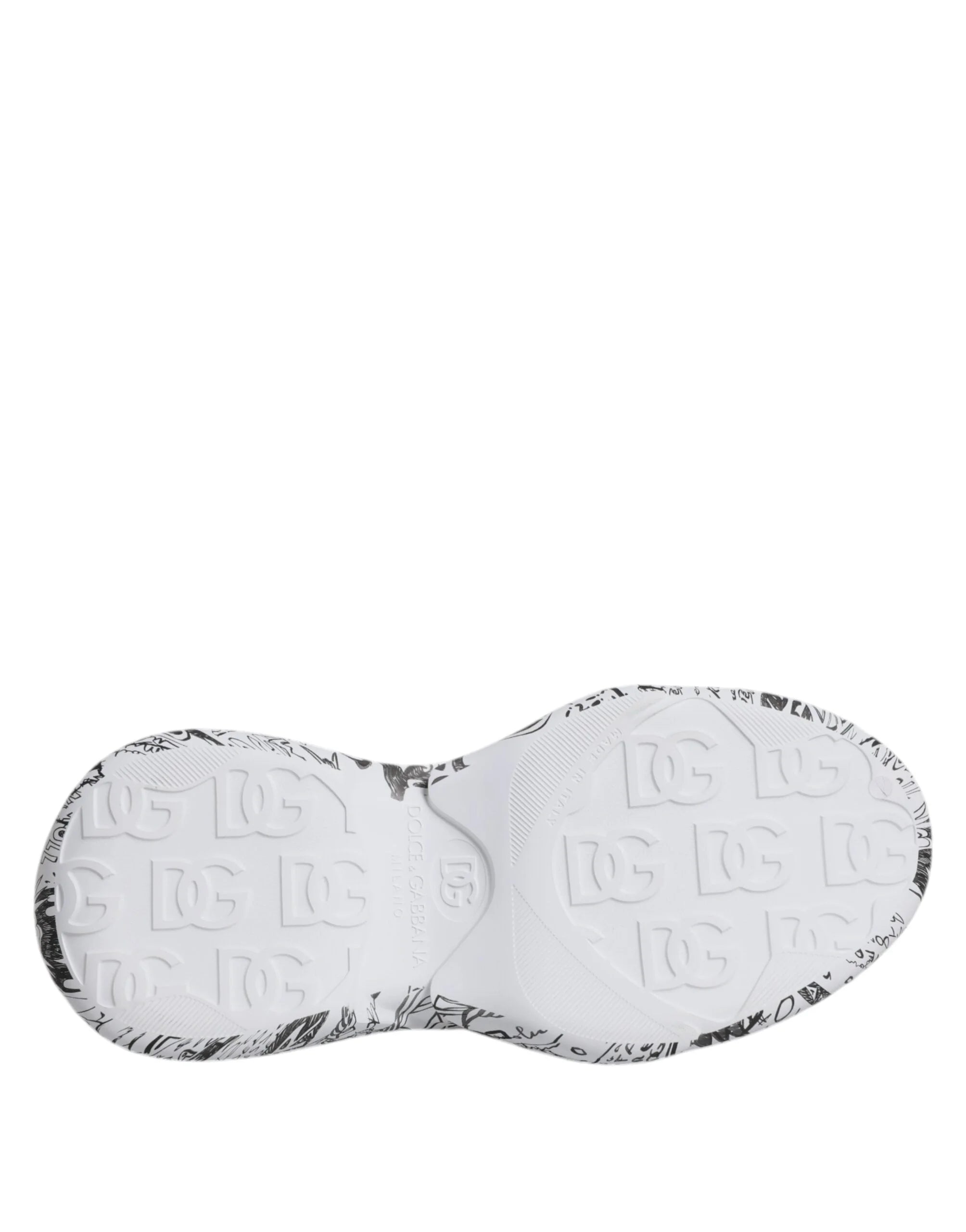 Dolce & Gabbana White Black Graffiti Daymaster Sneakers Shoes - Sneakers