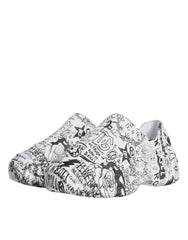 Dolce & Gabbana White Black Graffiti Daymaster Sneakers Shoes - EU44/US11 - Sneakers