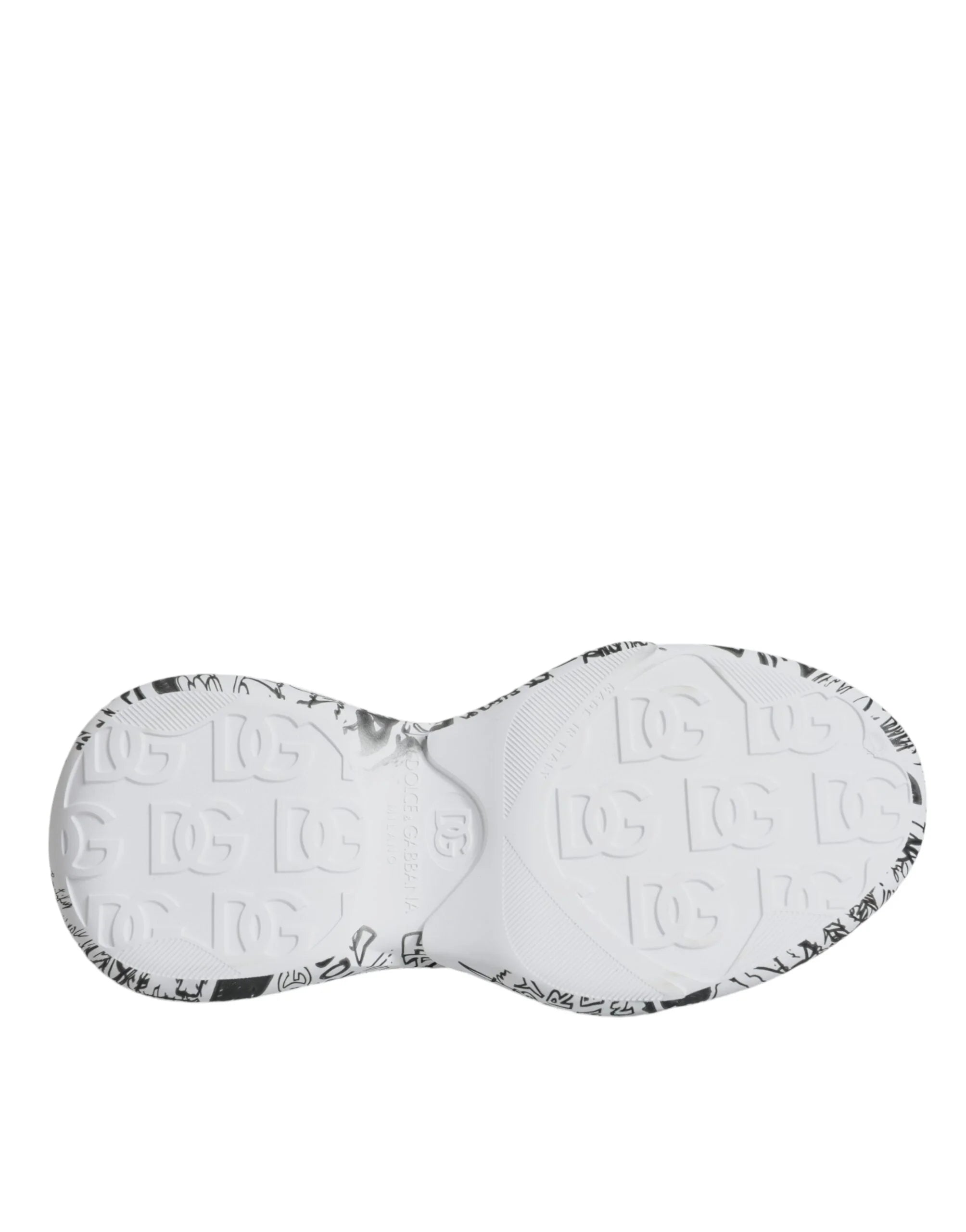 Dolce & Gabbana White Black Graffiti Daymaster Sneakers Shoes - EU44/US11 - Sneakers