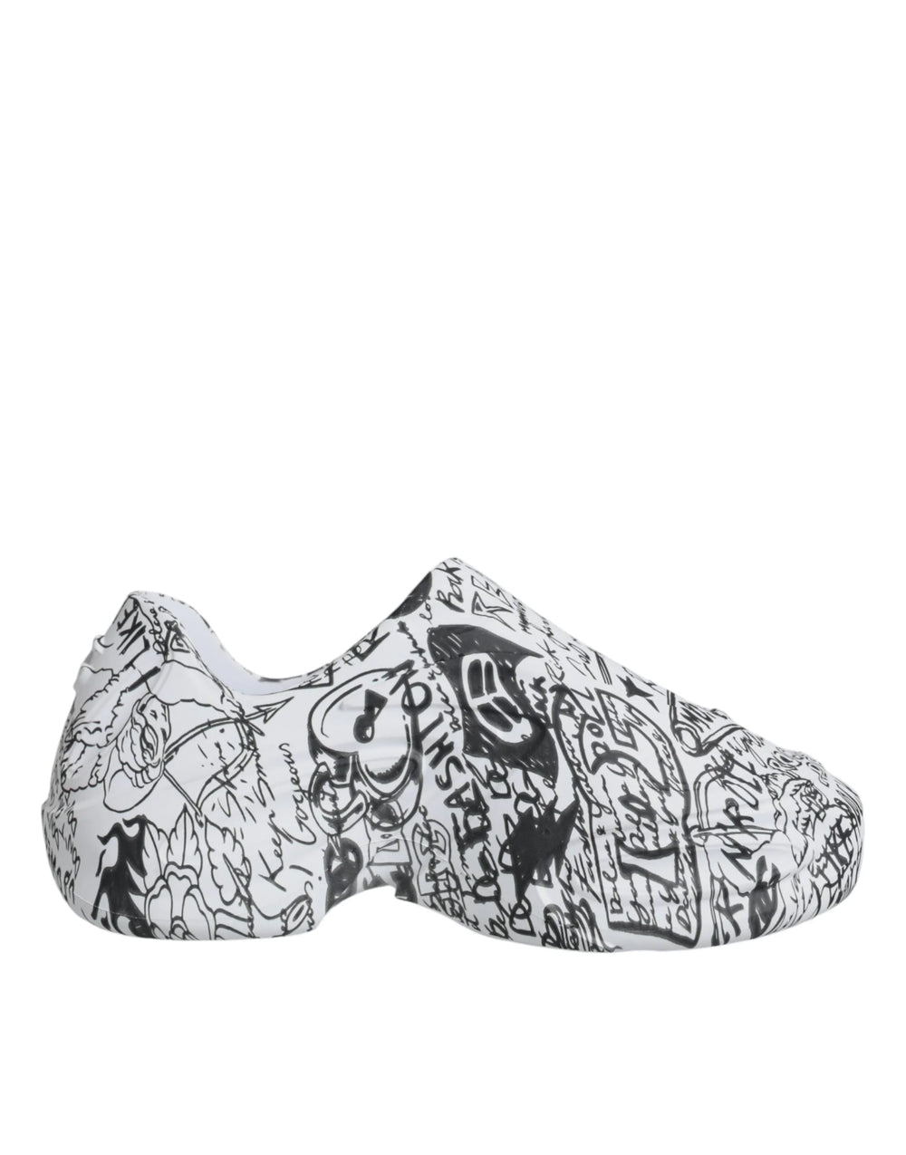 Dolce & Gabbana White Black Graffiti Daymaster Sneakers Shoes - EU44/US11