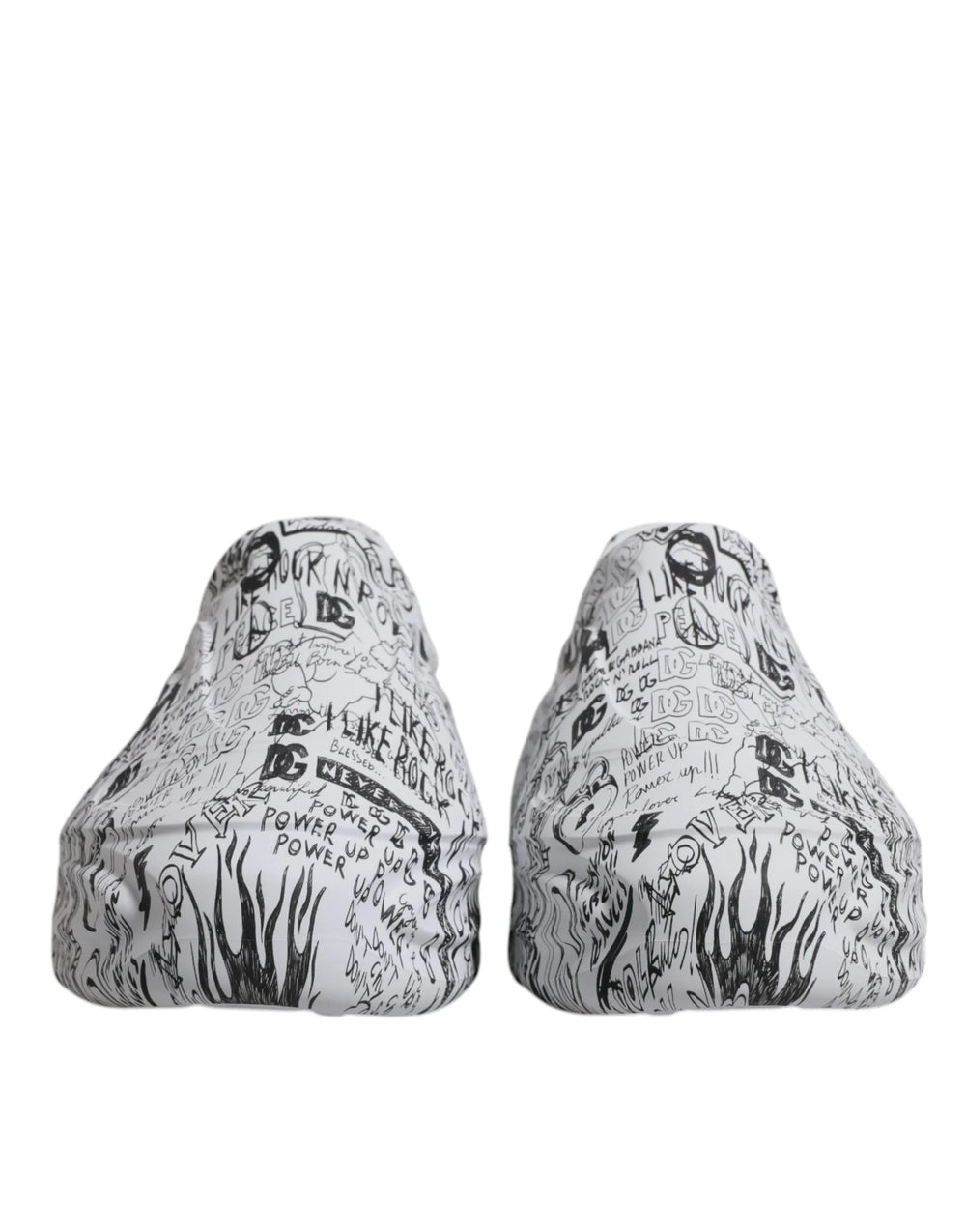 Dolce & Gabbana White Black Graffiti Daymaster Sneakers Shoes - Sneakers