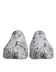 Dolce & Gabbana White Black Graffiti Daymaster Sneakers Shoes - Sneakers