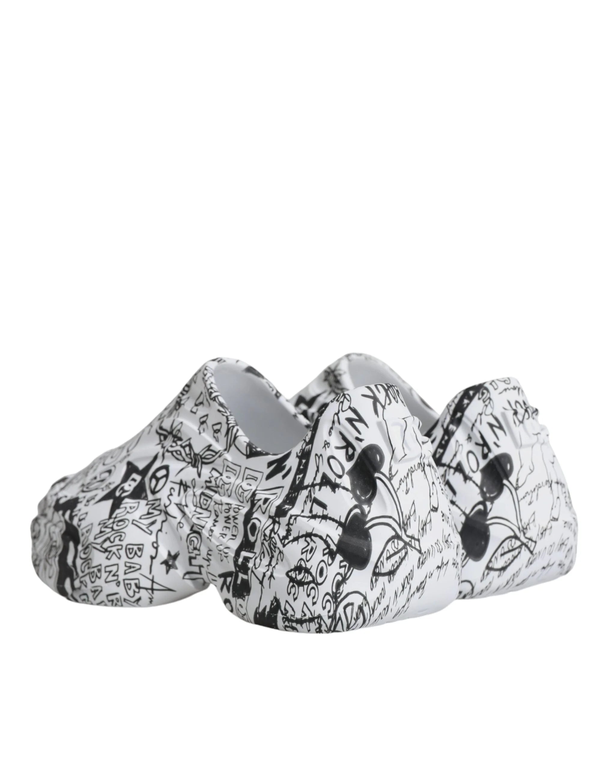 Dolce & Gabbana White Black Graffiti Daymaster Sneakers Shoes - EU44/US11