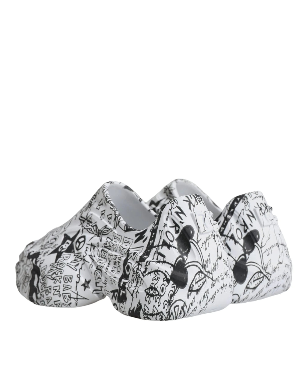Dolce & Gabbana White Black Graffiti Daymaster Sneakers Shoes - EU44/US11