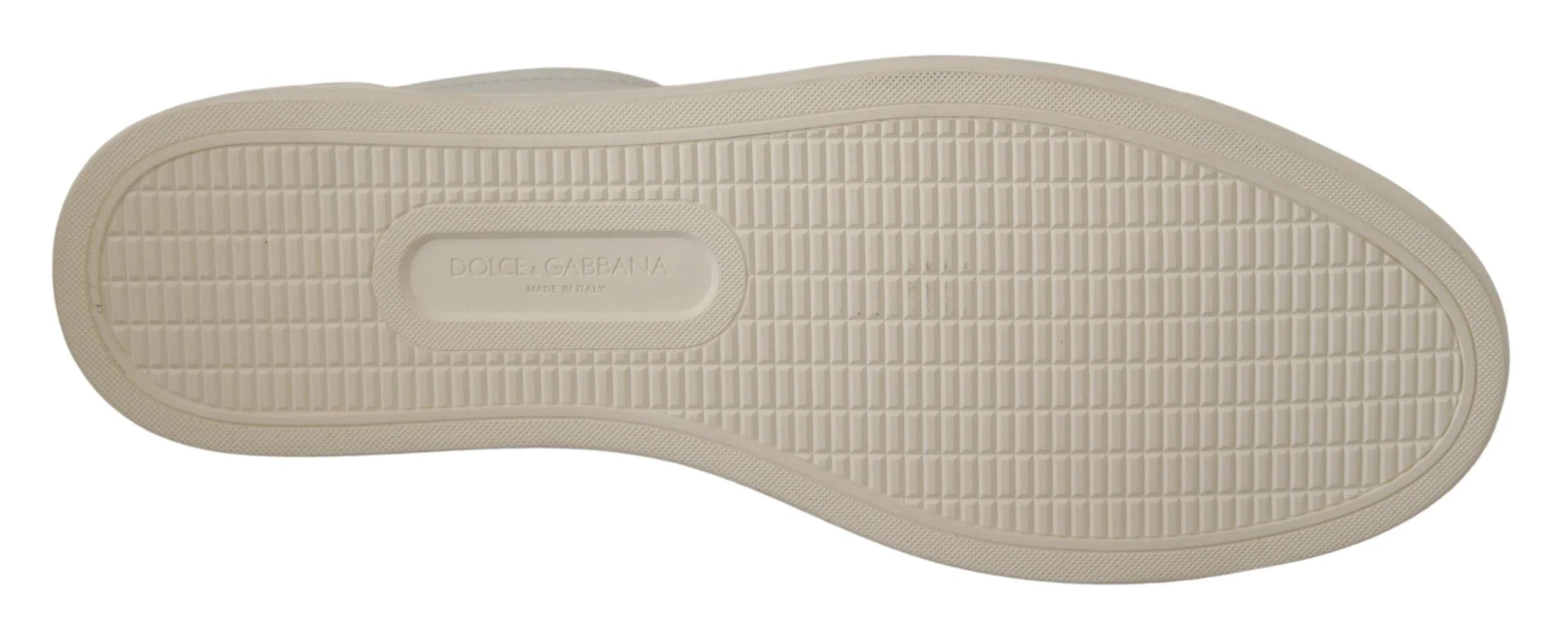 Dolce & Gabbana White Black Leather Low Shoes Sneakers - EU39.5/US6.5 - Sneakers