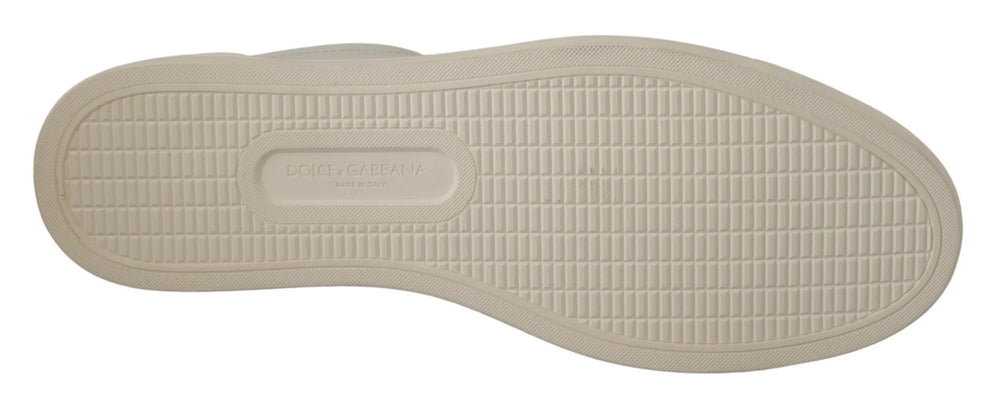 Dolce & Gabbana White Black Leather Low Shoes Sneakers - EU39.5/US6.5 - Sneakers