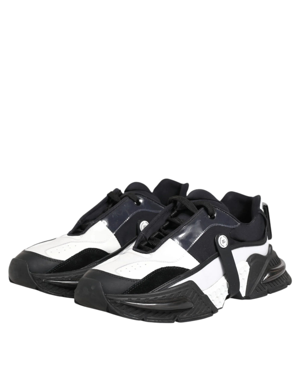 Dolce & Gabbana White Black Logo Airmaster Men Sneakers Shoes - EU42/US9