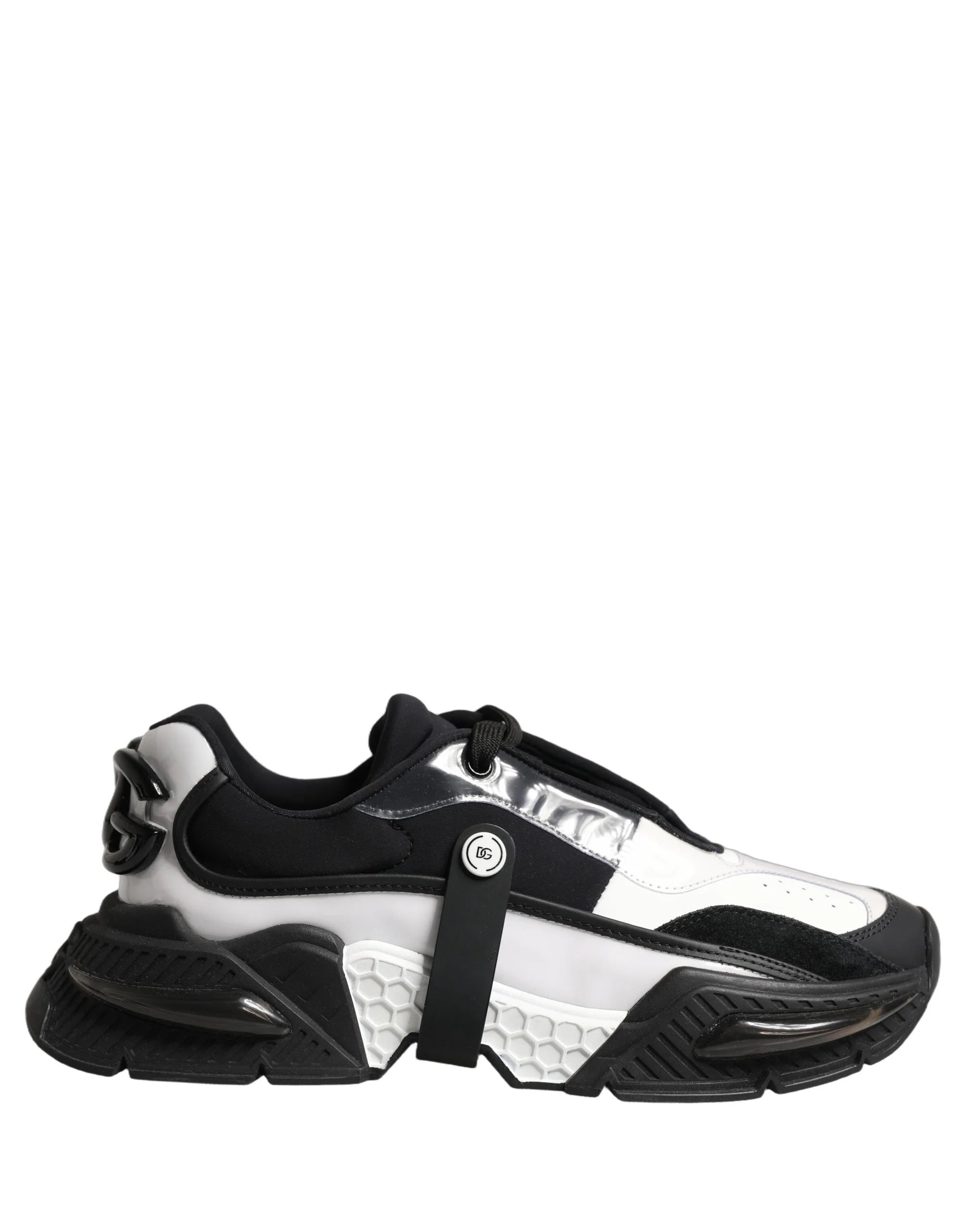 Dolce & Gabbana White Black Logo Airmaster Men Sneakers Shoes - EU42/US9
