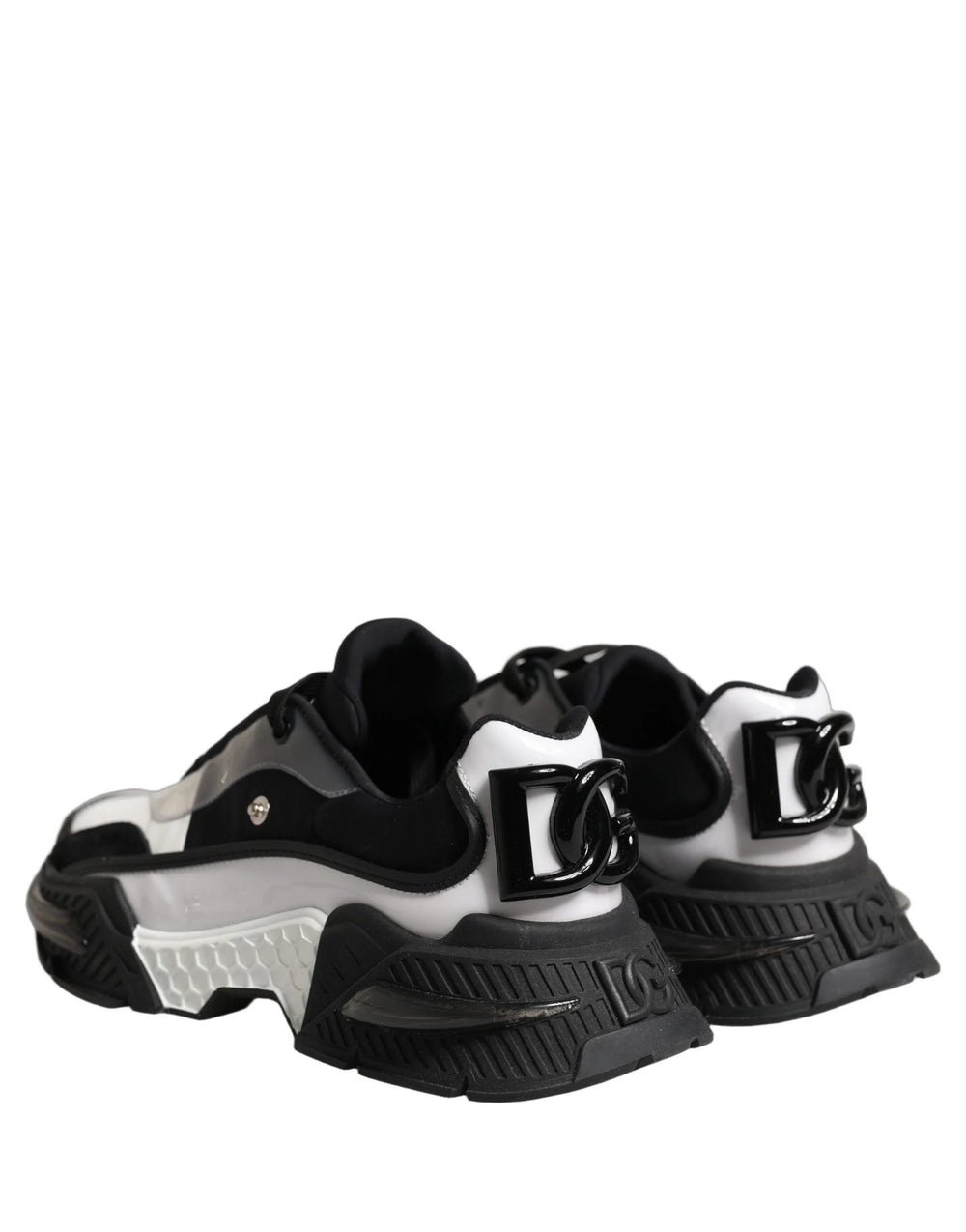 Dolce & Gabbana White Black Logo Airmaster Men Sneakers Shoes - EU42/US9