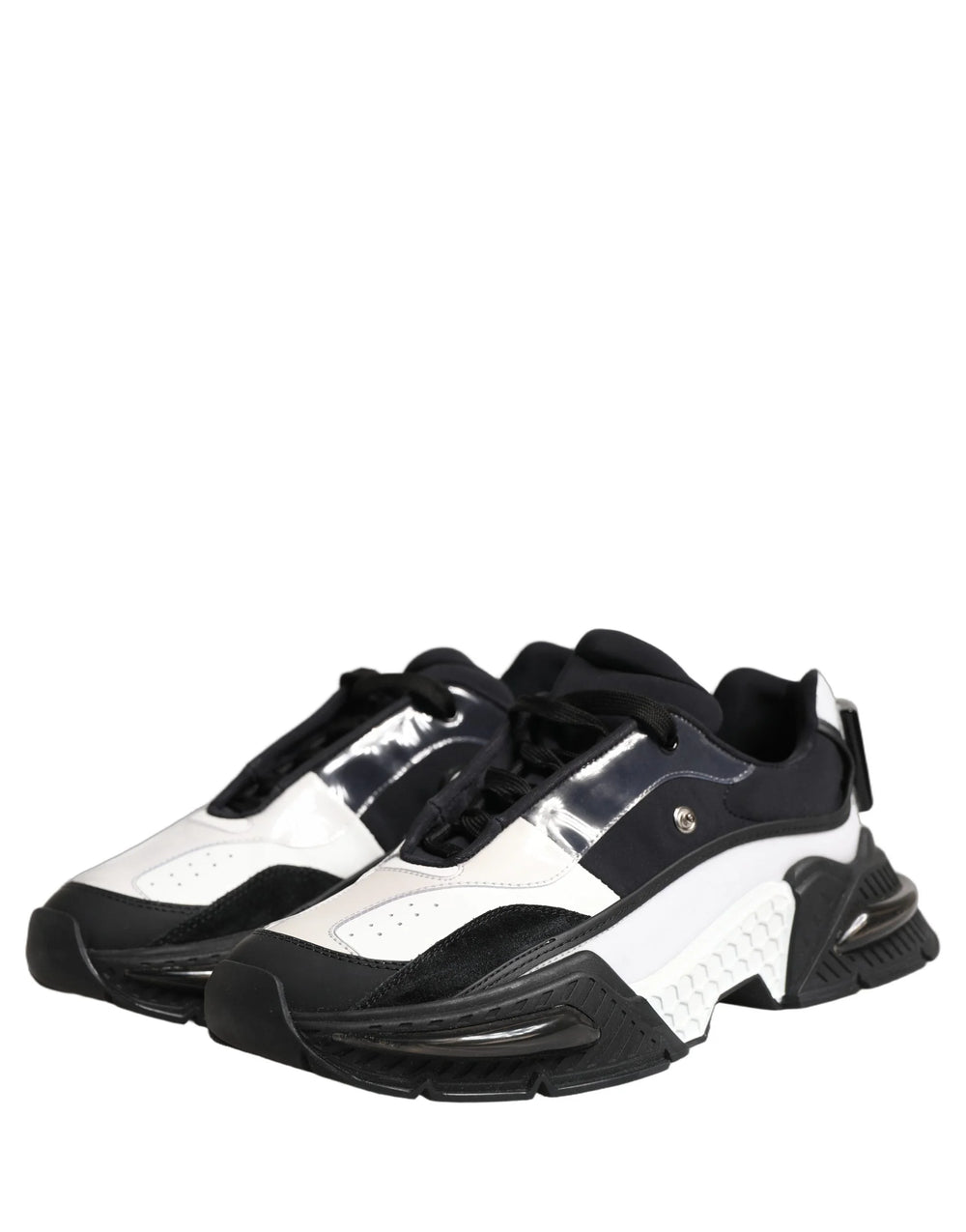 Dolce & Gabbana White Black Logo Airmaster Men Sneakers Shoes - EU42/US9