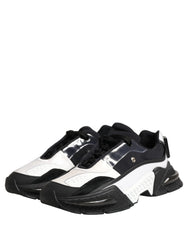 Dolce & Gabbana White Black Logo Airmaster Men Sneakers Shoes - EU42/US9