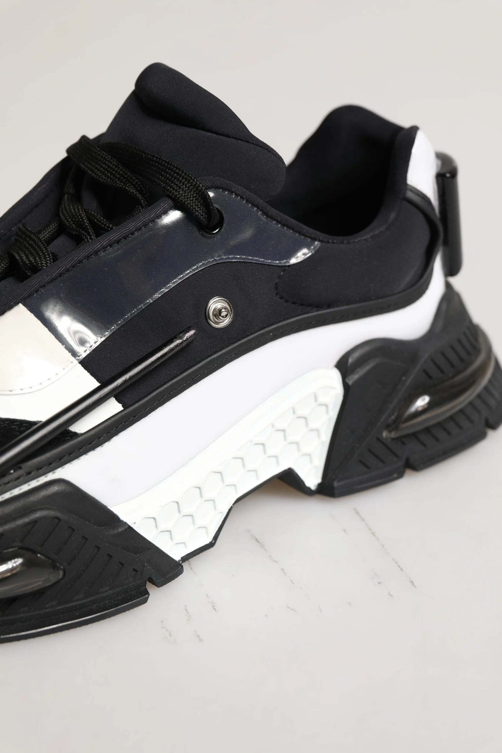 Dolce & Gabbana White Black Logo Airmaster Men Sneakers Shoes - EU42/US9