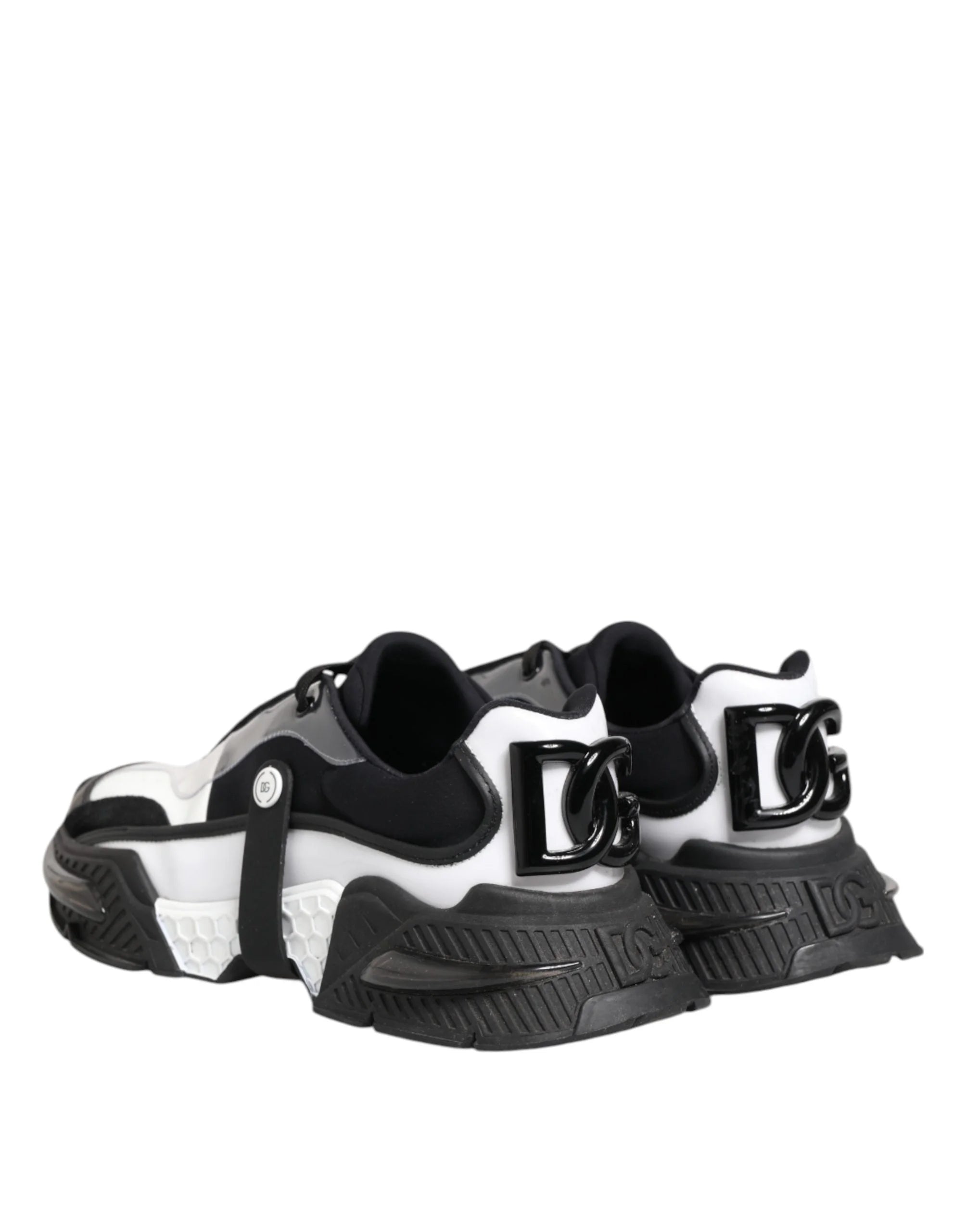 Dolce & Gabbana White Black Logo Airmaster Men Sneakers Shoes - EU42/US9